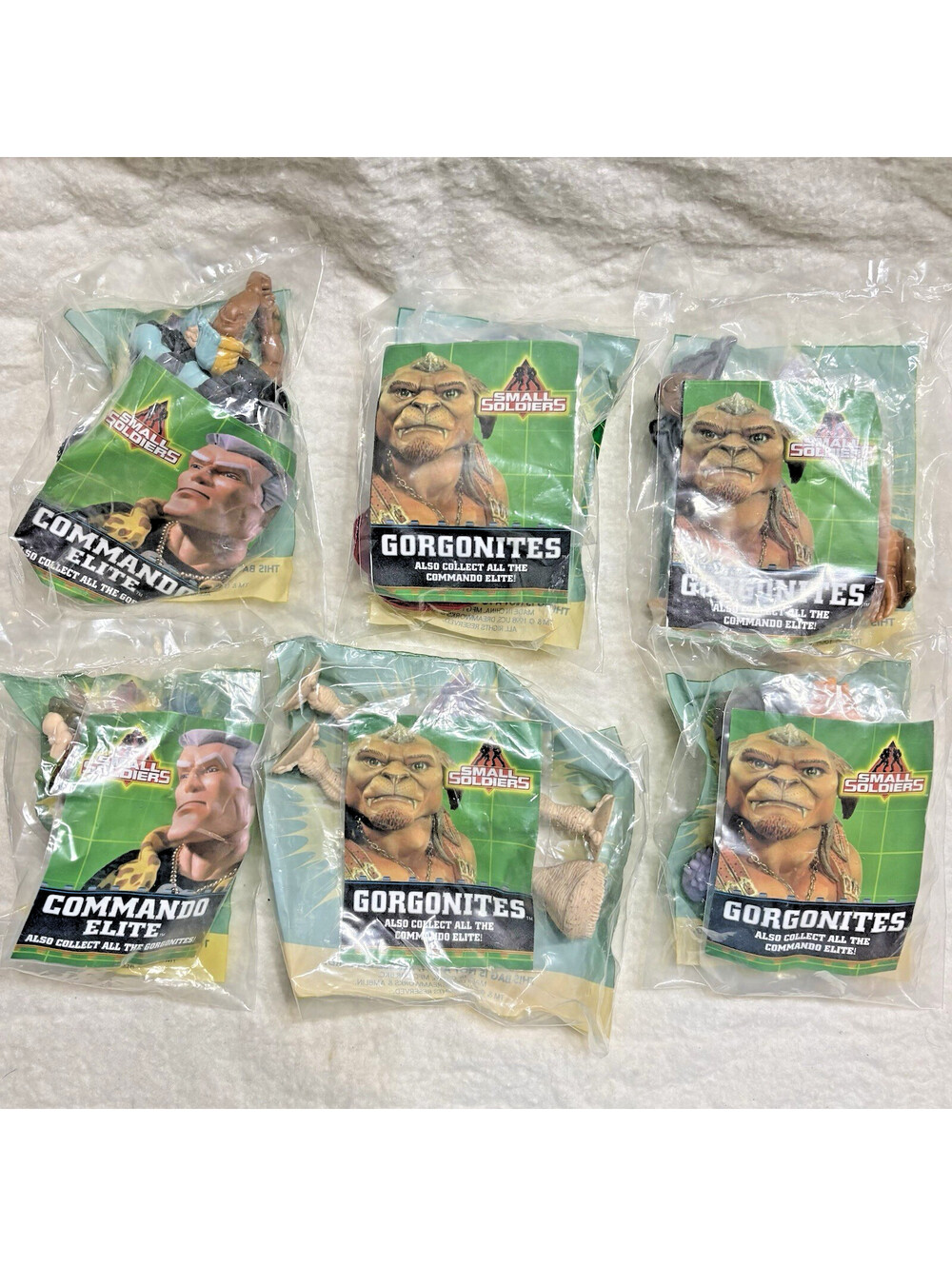 Lot Of 6 Small Soldiers Burger King Toys Gorgonites and Commando Elites